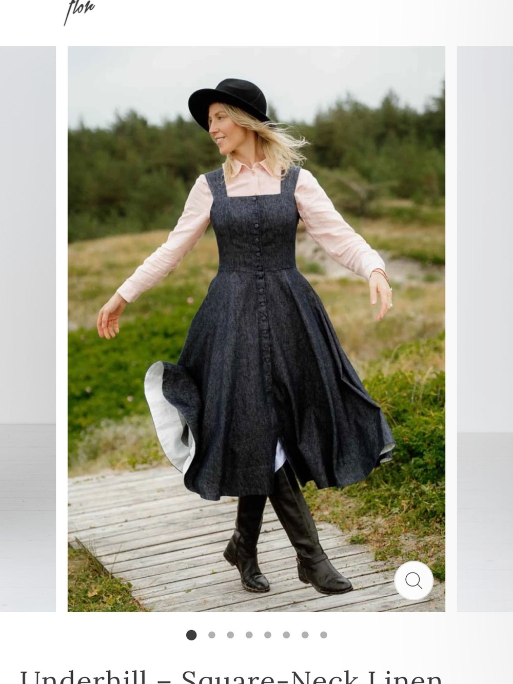 Son de Flor Charcoal Gray Button-Down Midi Dress - Picture 2 of 2